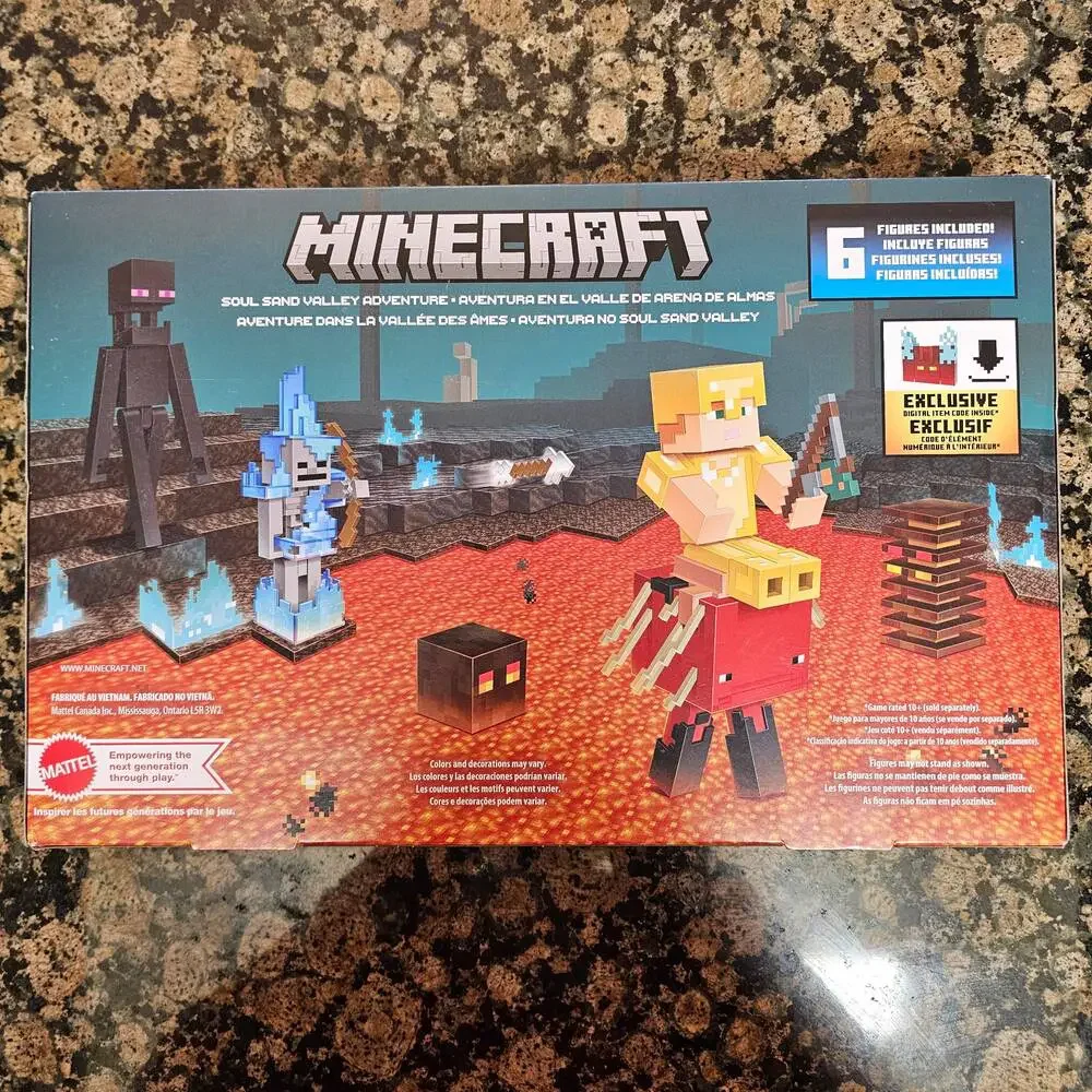 Minecraft Soul Sand Valley Adventure 6 Action Figure Playset Digital Code, HRX78